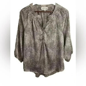 Cathy Daniels Ladies Animal Print Silky Blouse Vneck 3/4 sleeves size XL